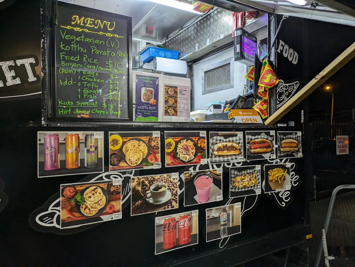 Menu, Curry Dog Cafe & Catering