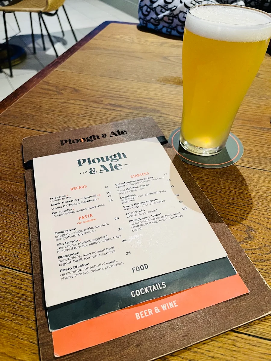 Menu, The Plough & Ale
