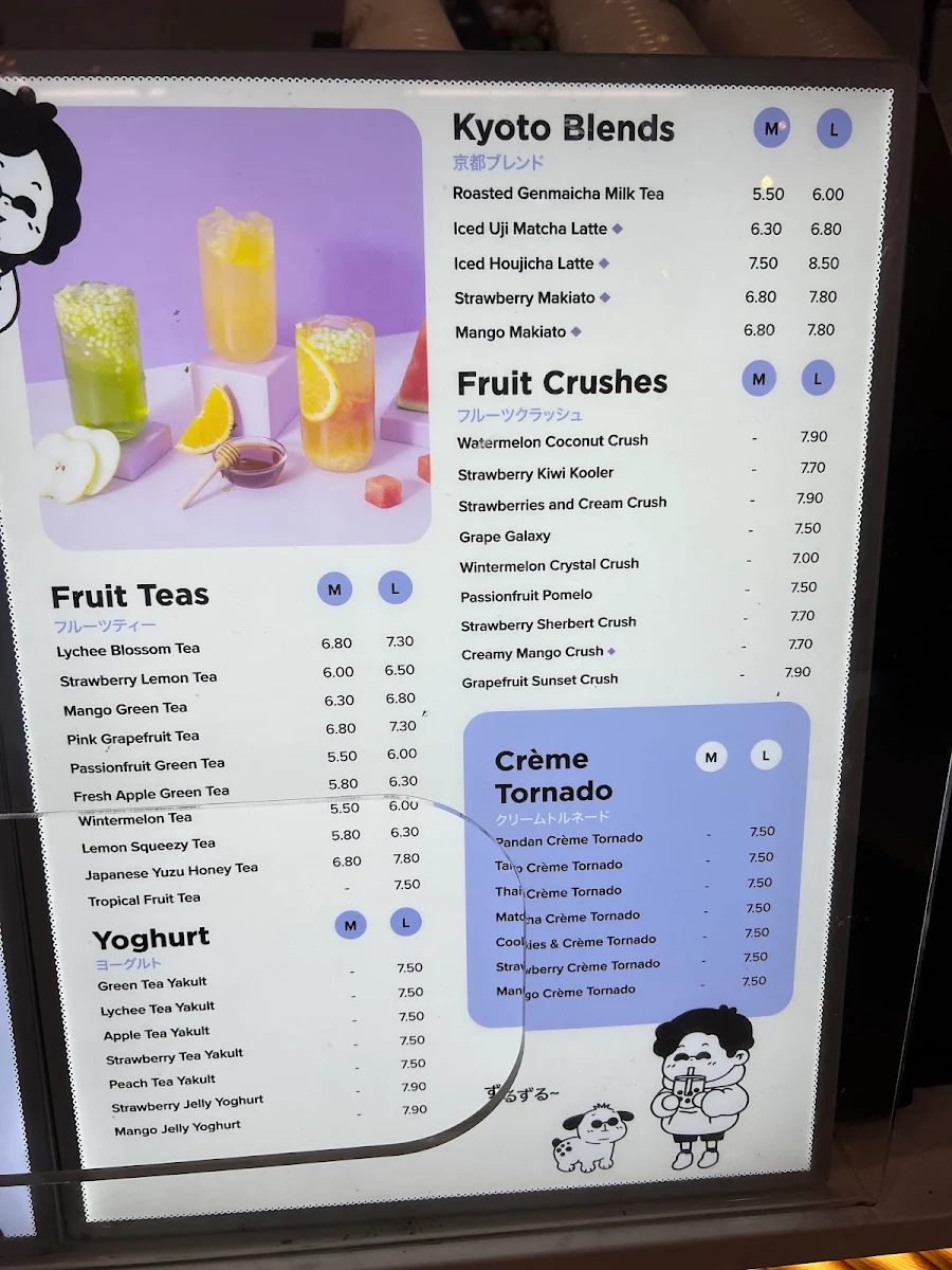 Menu, BOBABOBA MORLEY