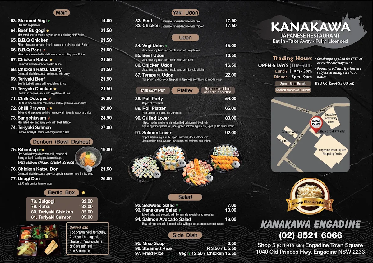 Menu, Kanakawa