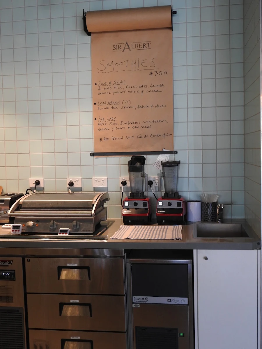 Menu, Sir Albert Cafe