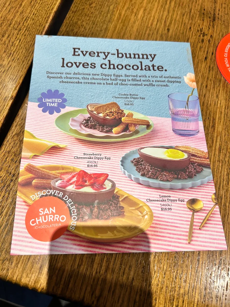 Menu, San Churro Karrinyup