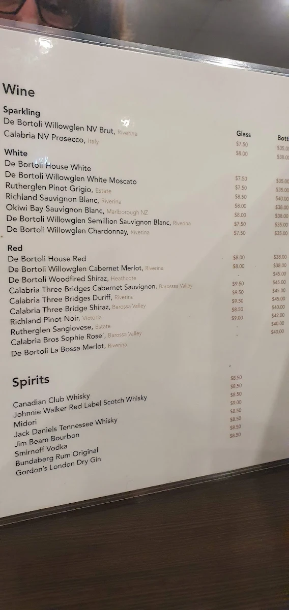 Menu, Giuseppe's Restaurant & Bar