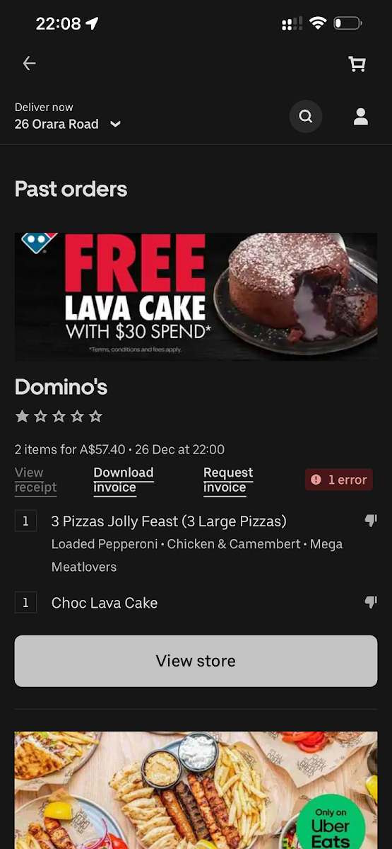 Menu, Domino's Pizza Manly Vale