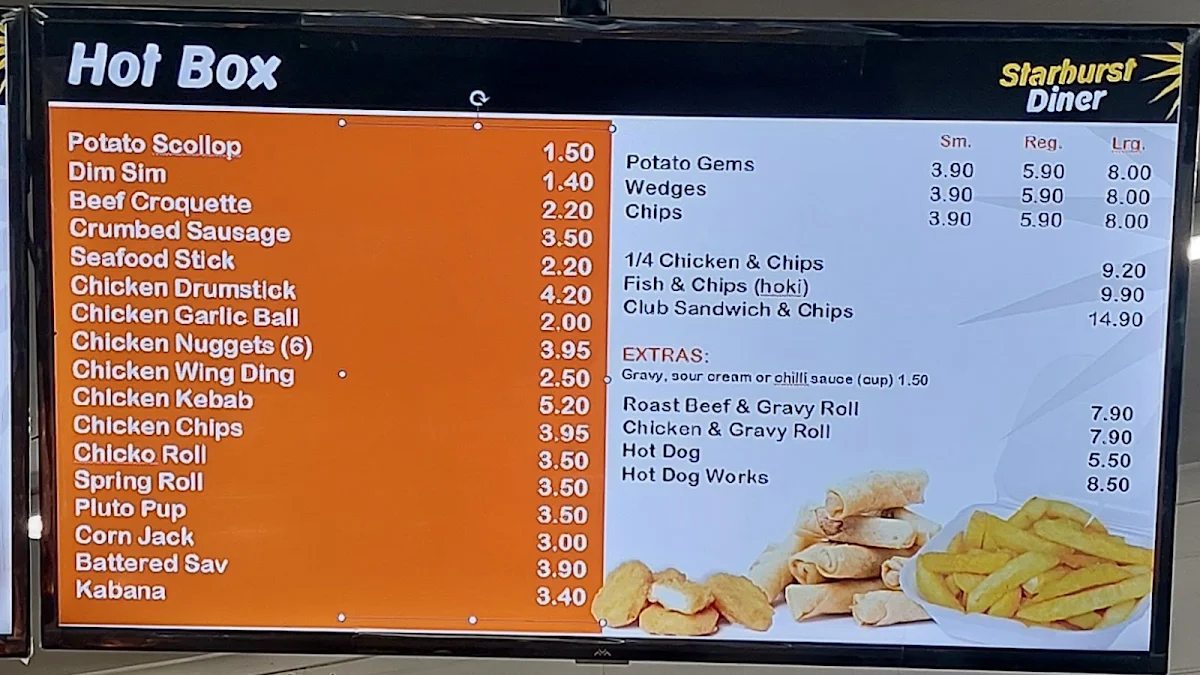 Menu, Country Diner (Starburst Diner)
