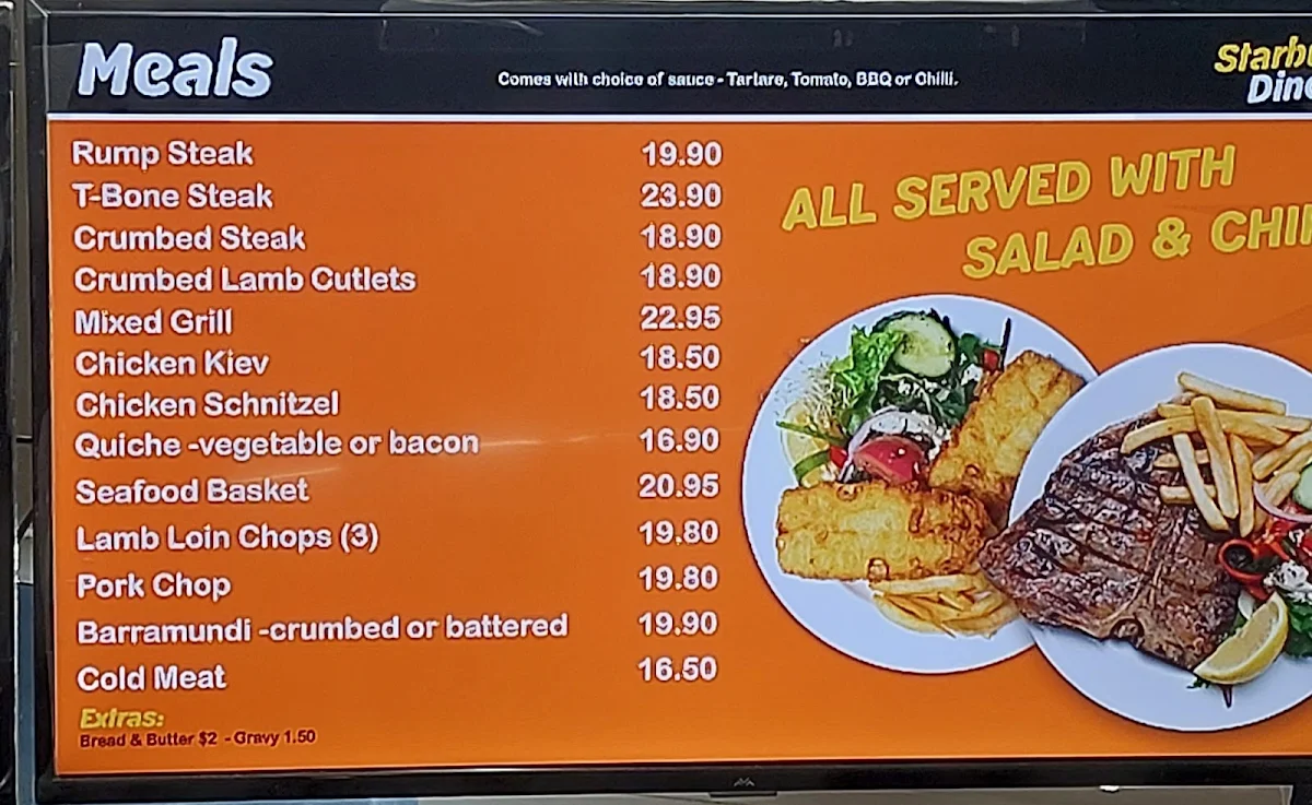 Menu, Country Diner (Starburst Diner)