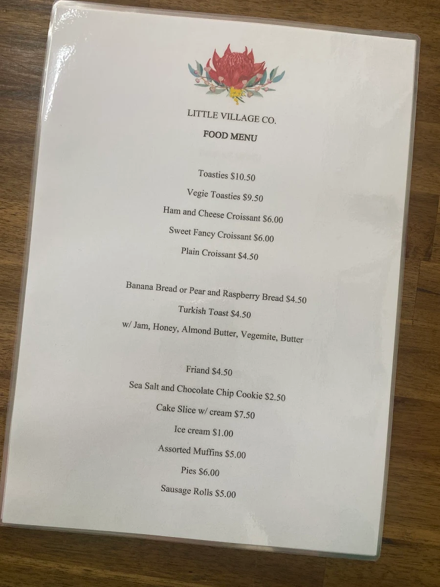 Menu, Little Village Co.