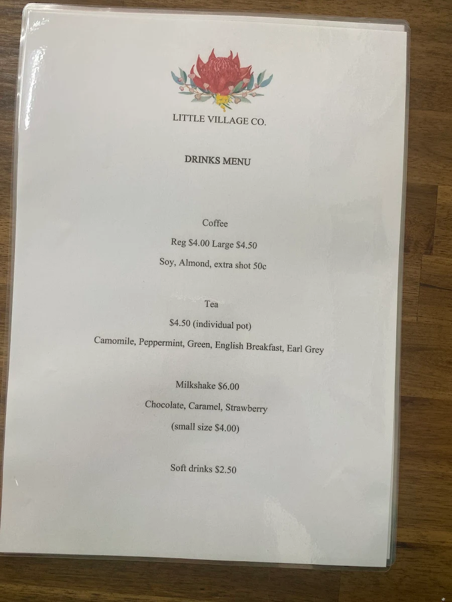Menu, Little Village Co.