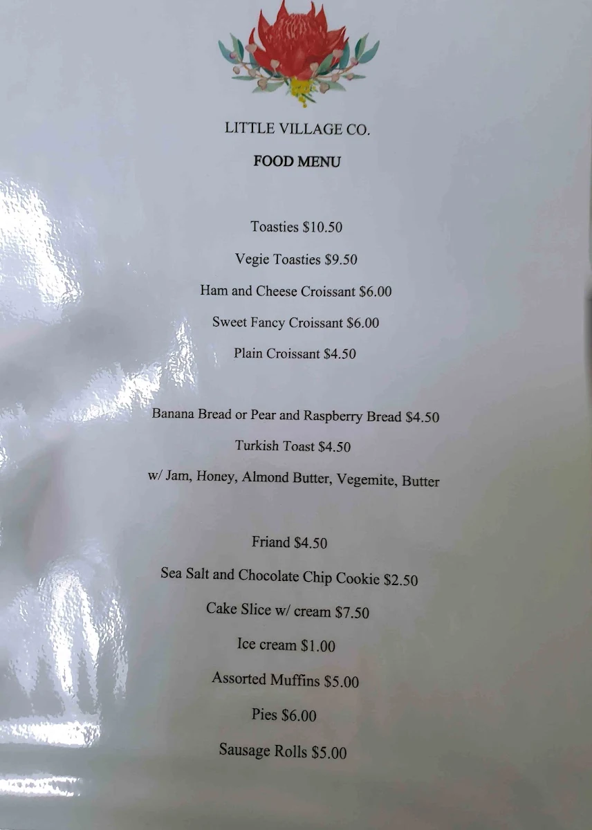 Menu, Little Village Co.