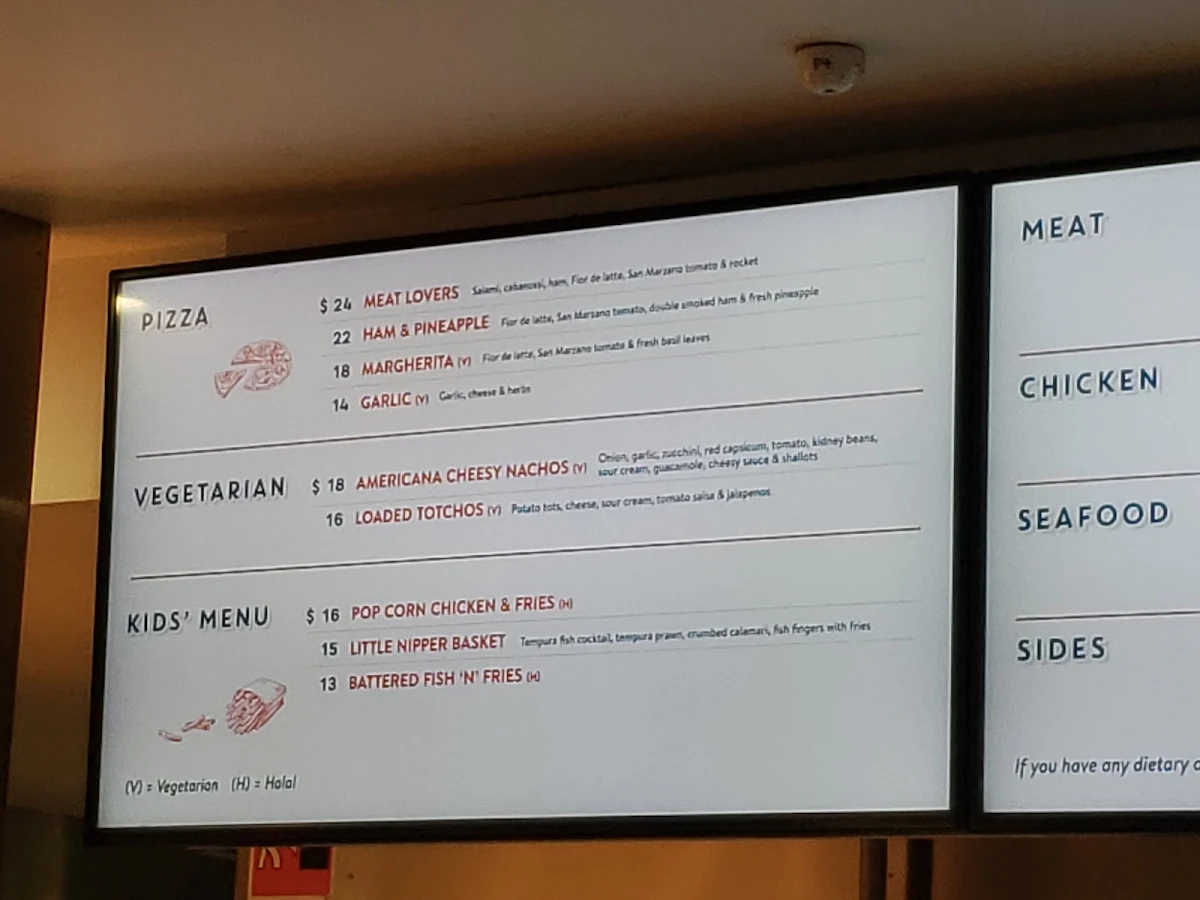 Menu, Hungry Horse