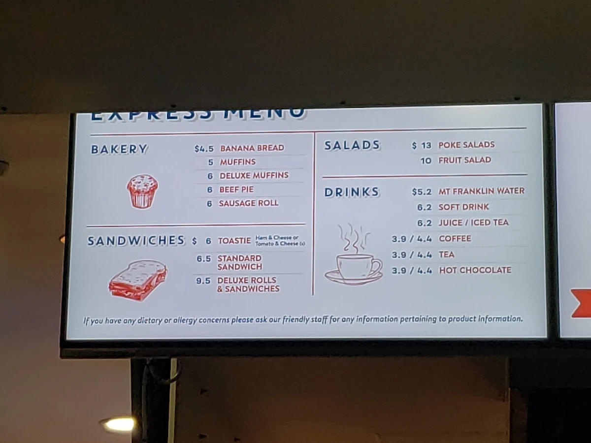 Menu, Hungry Horse