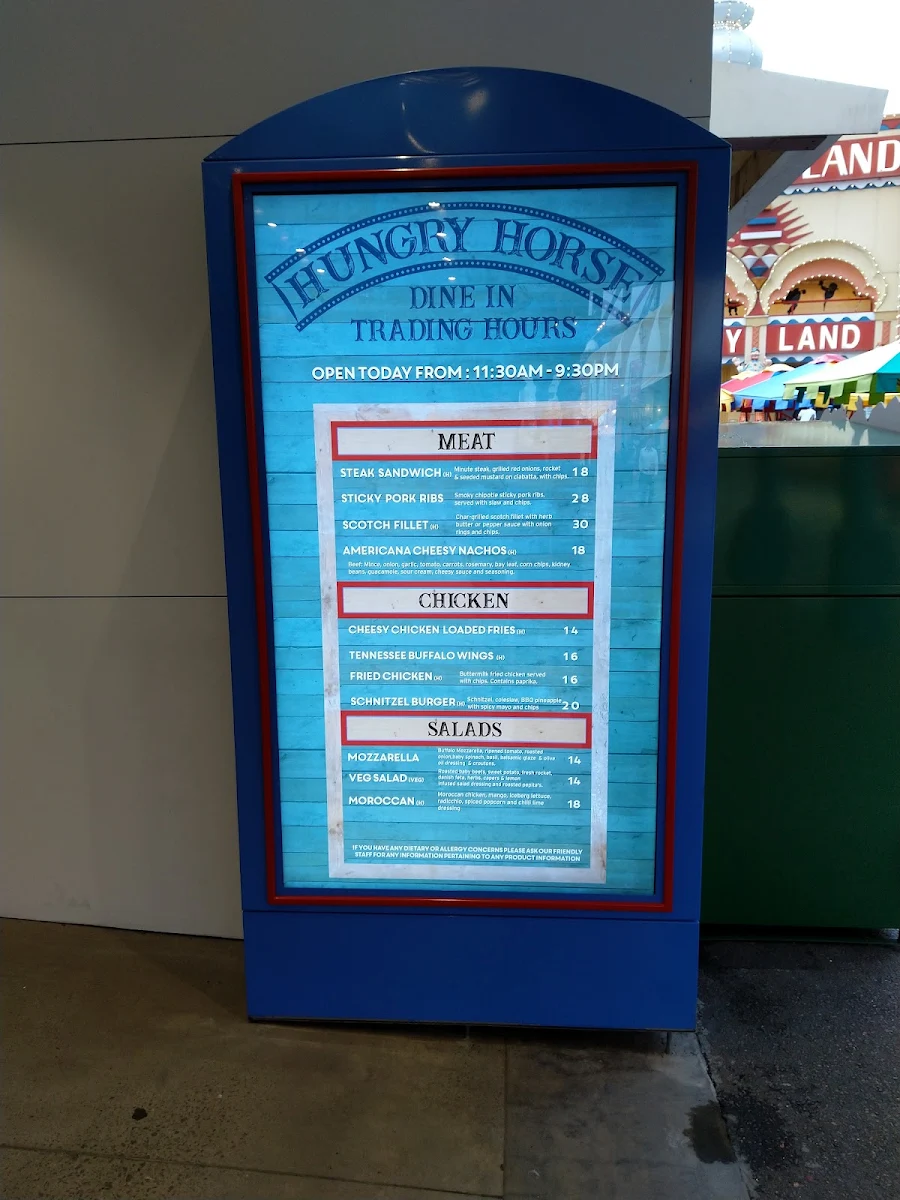 Menu, Hungry Horse