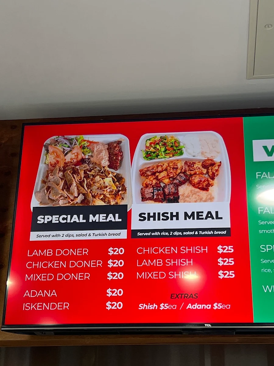Menu, TKS Truganina kebab