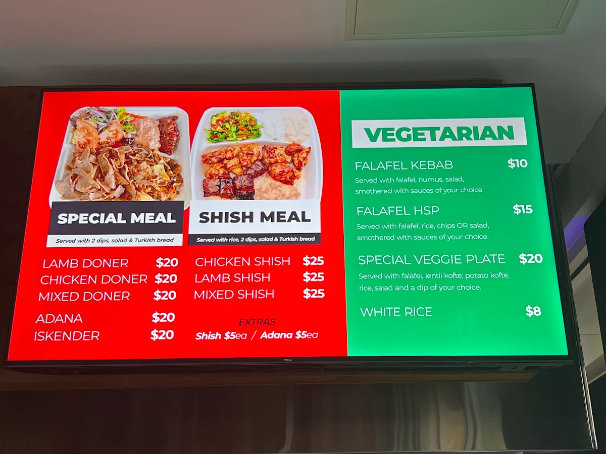 Menu, TKS Truganina kebab