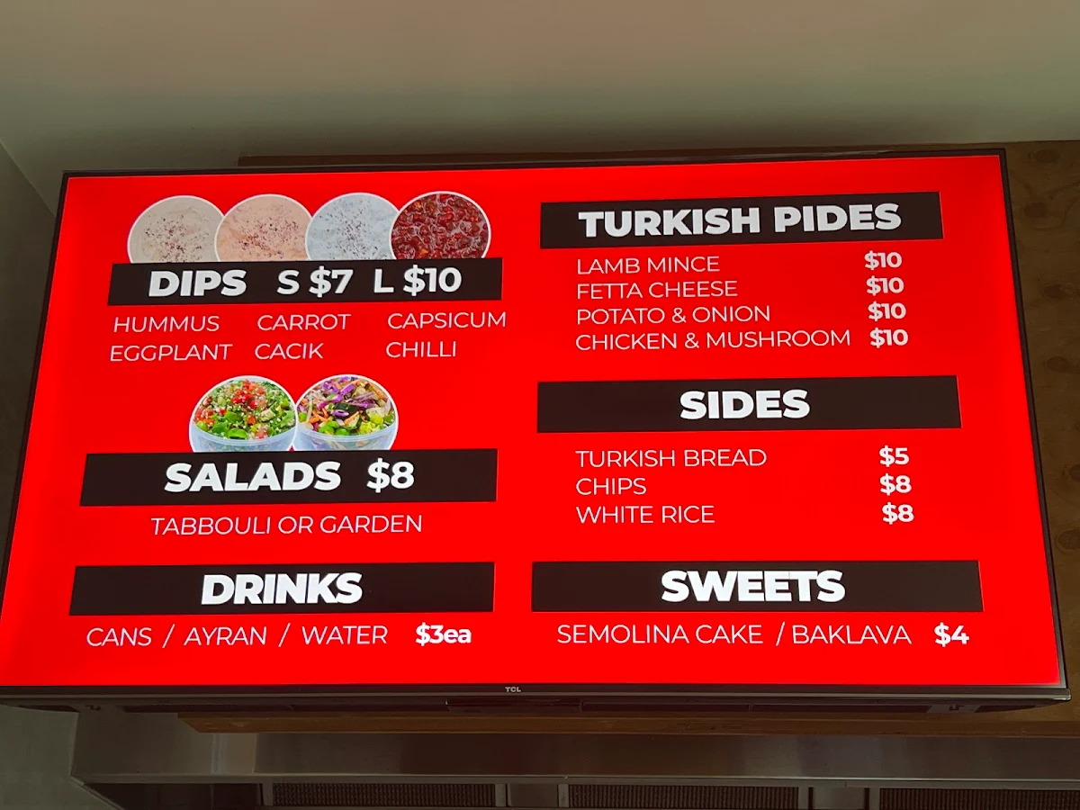 Menu, TKS Truganina kebab