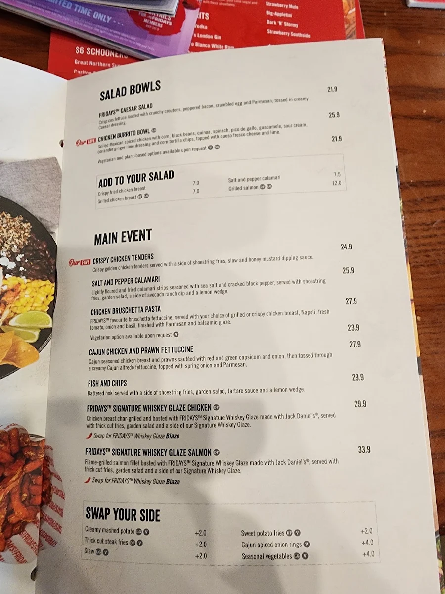 Menu, TGI Fridays