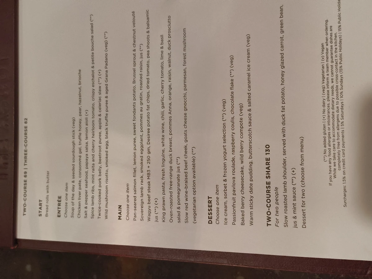 Menu, The Ascot