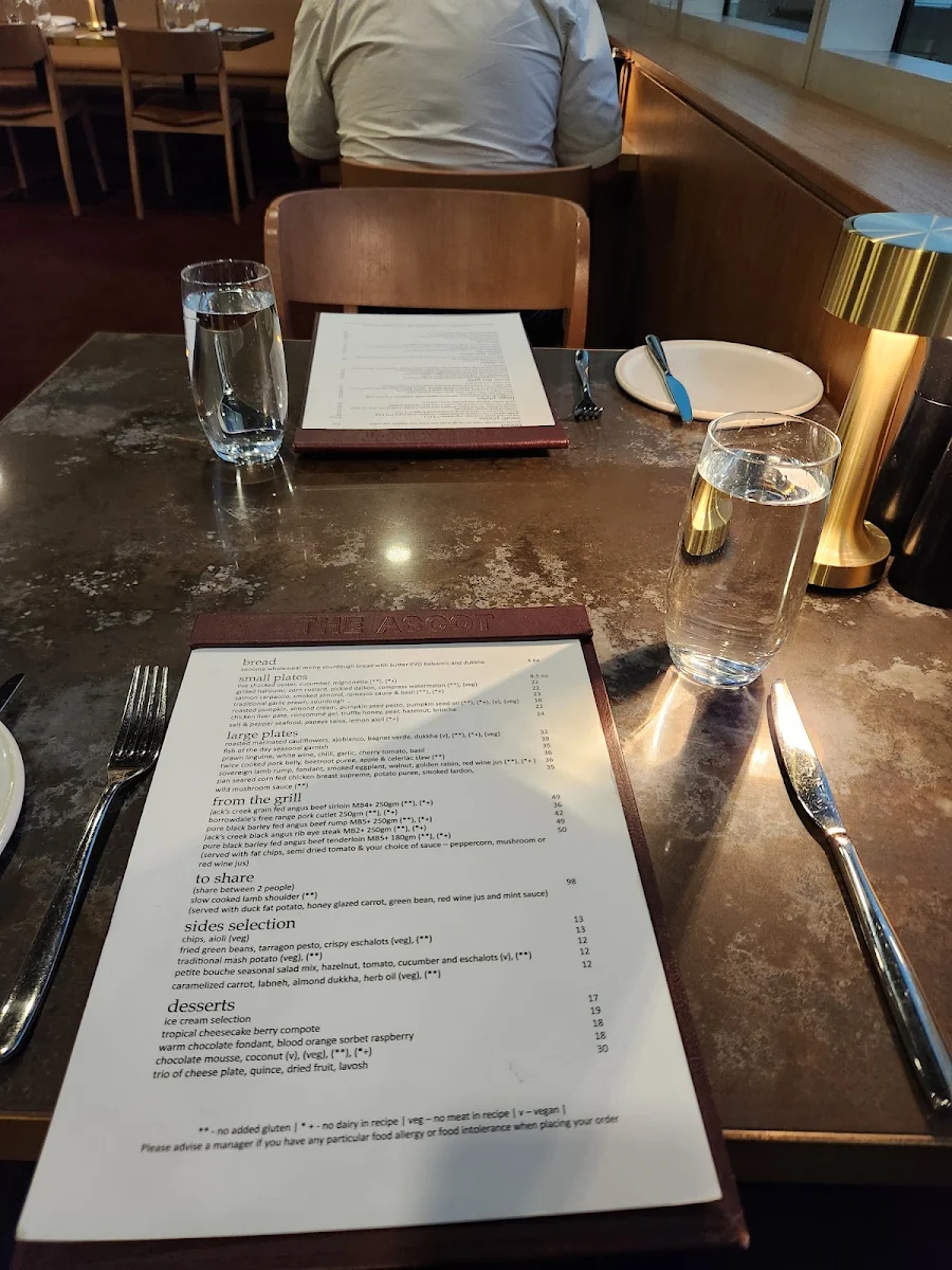Menu, The Ascot