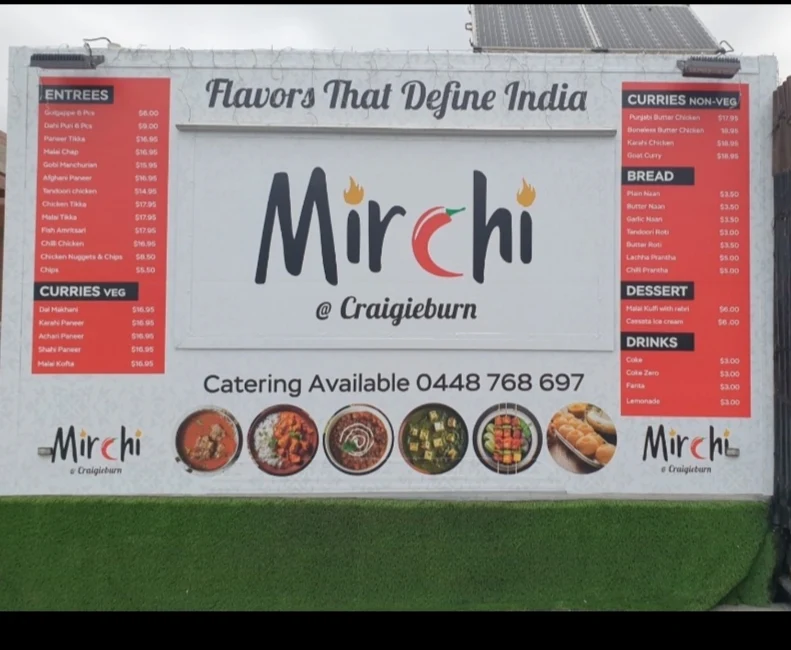 Menu, The Veera's Food Corner