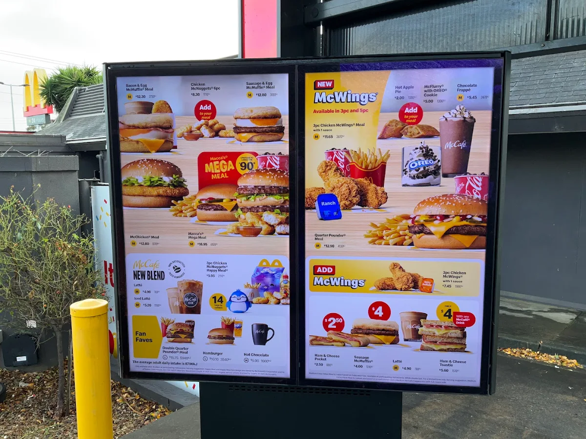 Menu, McDonald's Rowville