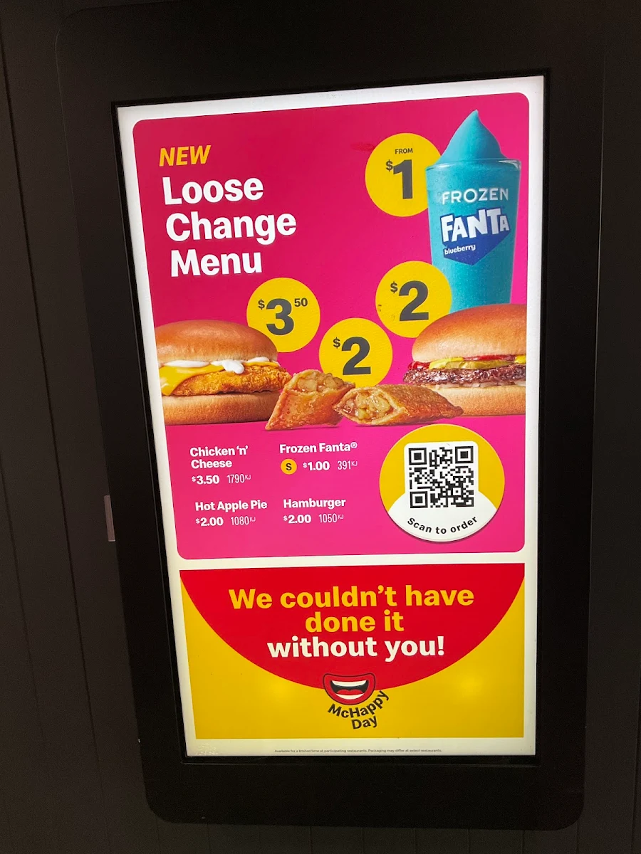 Menu, McDonald's Rowville