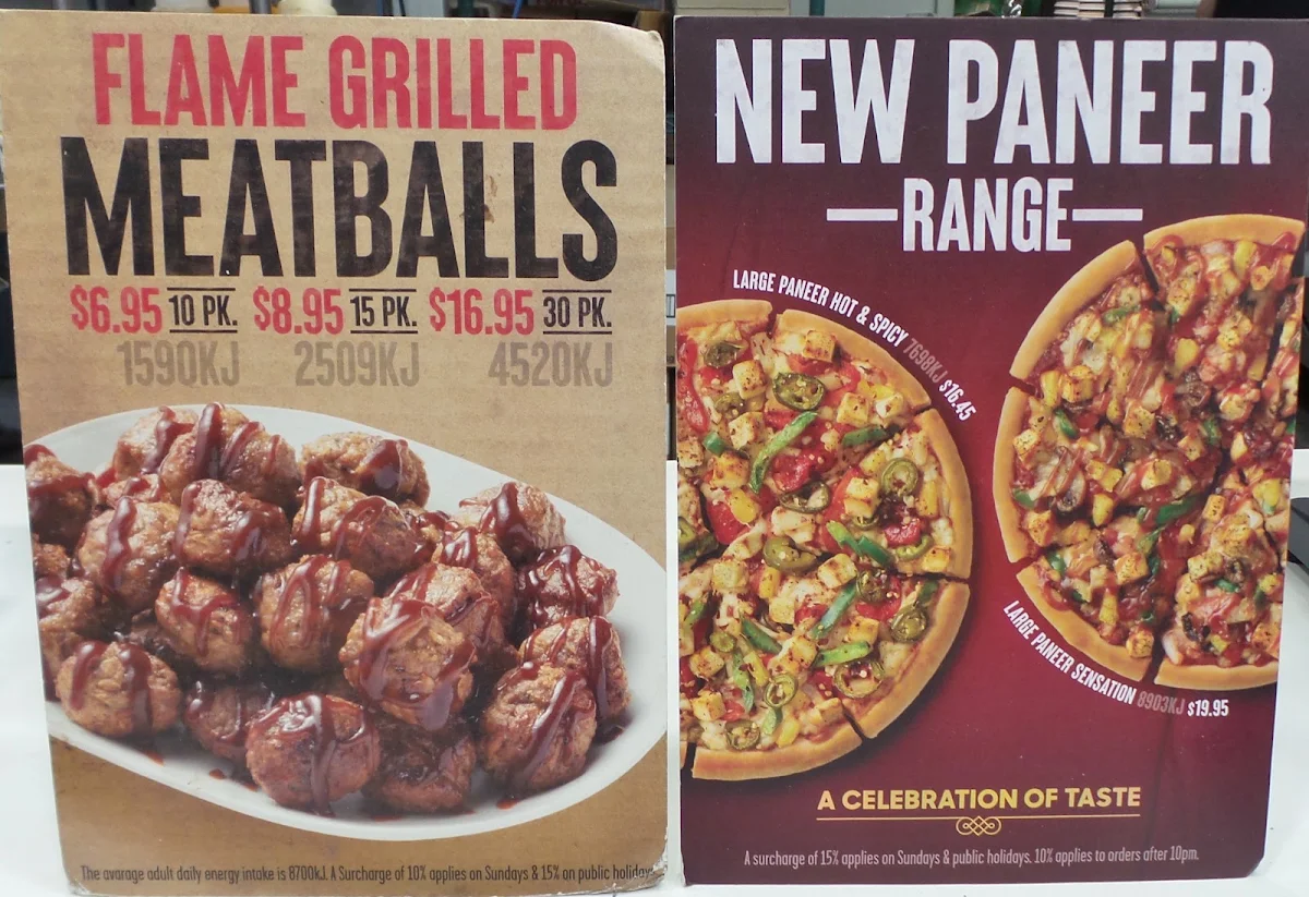 Menu, Pizza Hut Carrum Downs