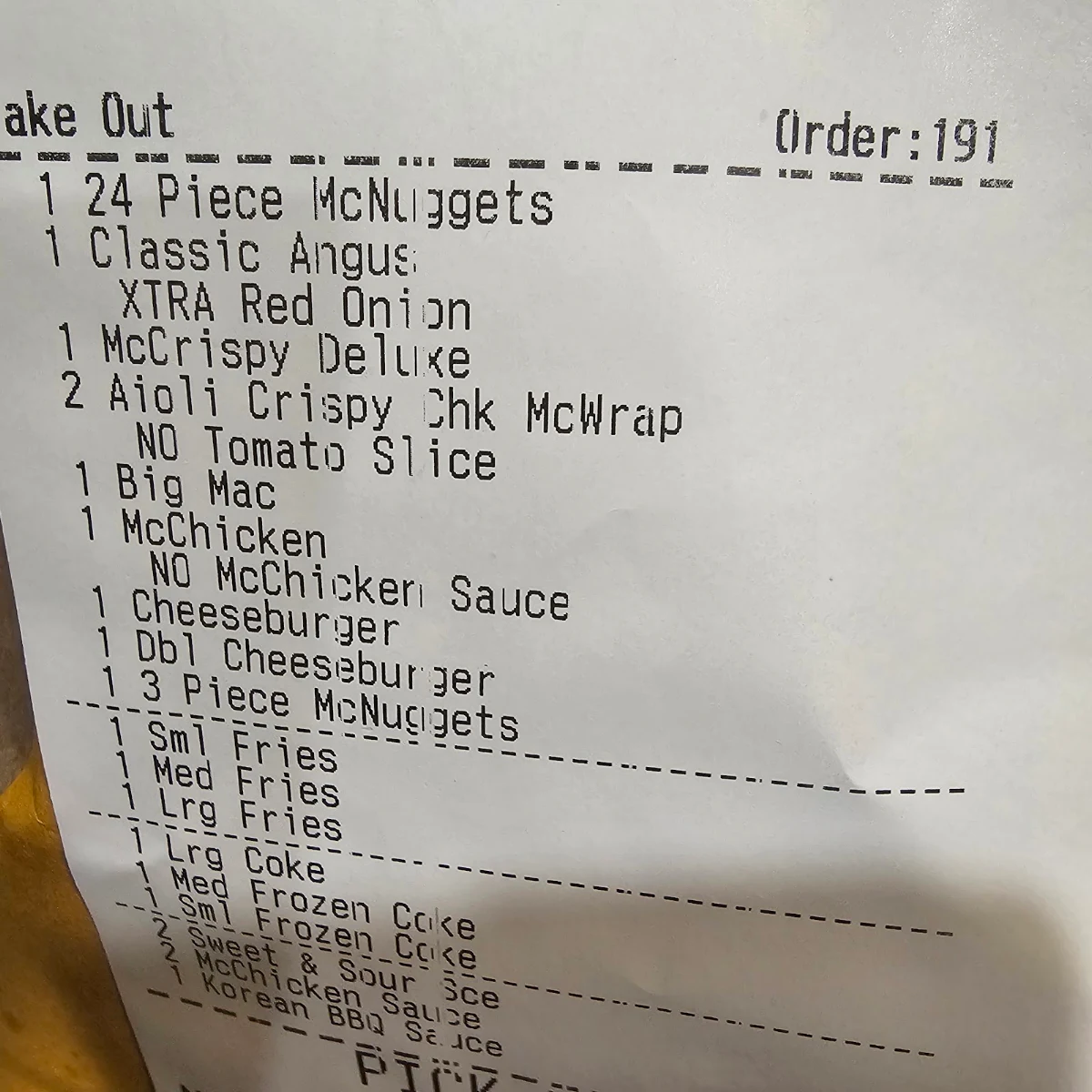 Menu, McDonald's Mount Barker