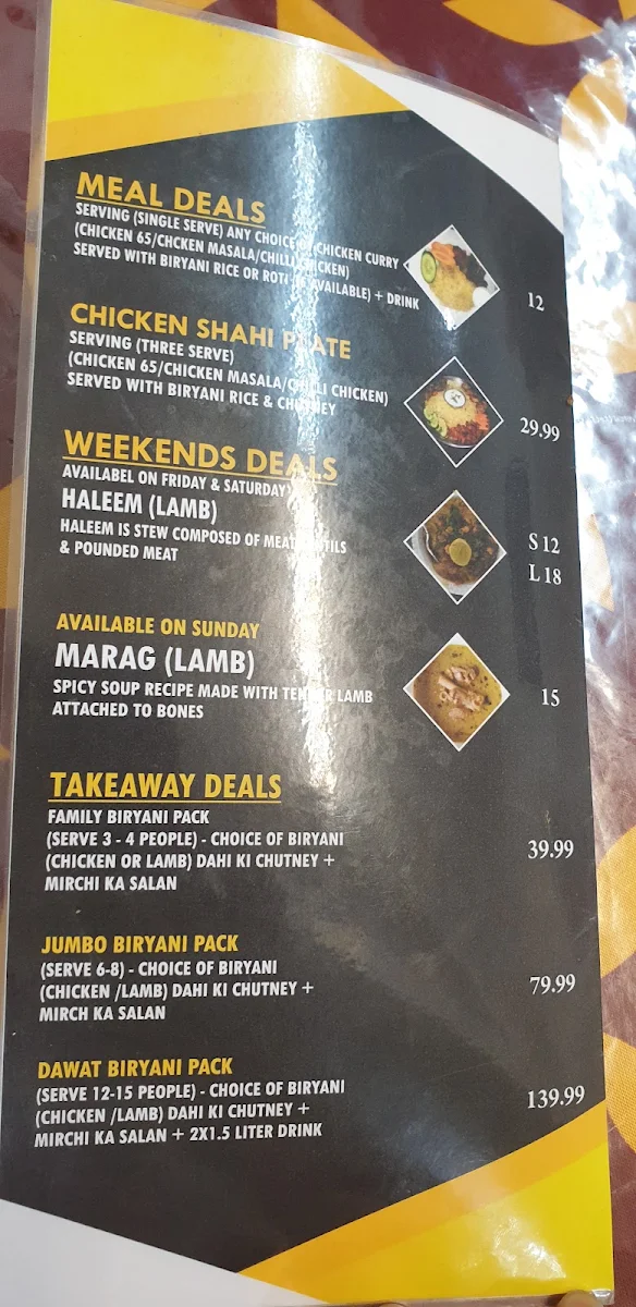 Menu, SHAH GHOUSE Restaurant