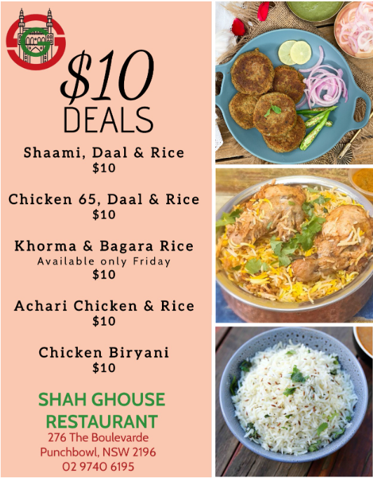Menu, SHAH GHOUSE Restaurant