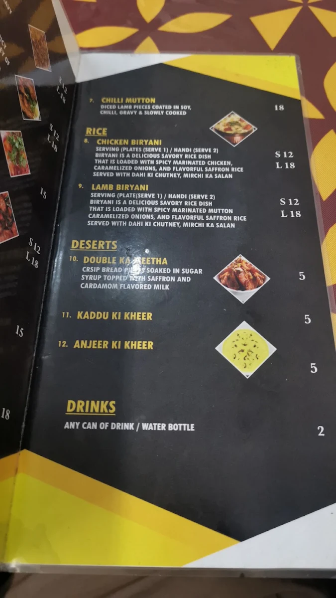 Menu, SHAH GHOUSE Restaurant