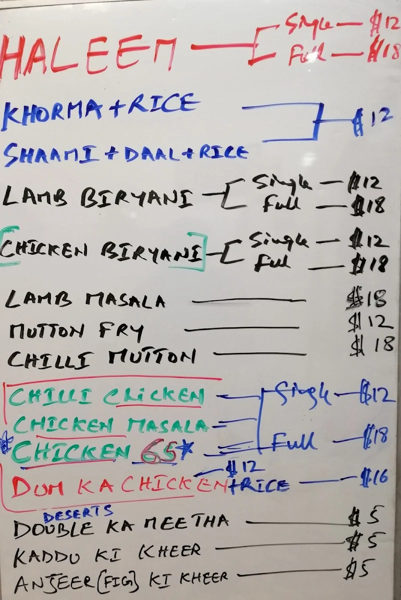 Menu, SHAH GHOUSE Restaurant