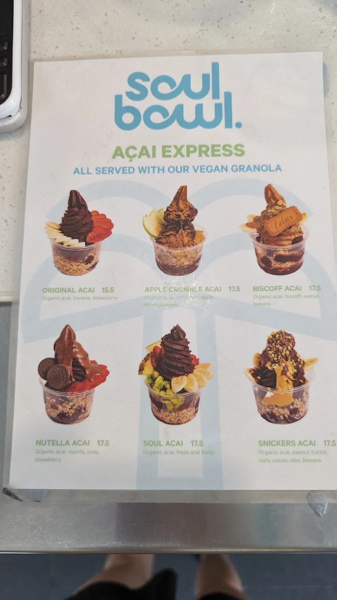 Menu, SolBowl Baulkham Hills
