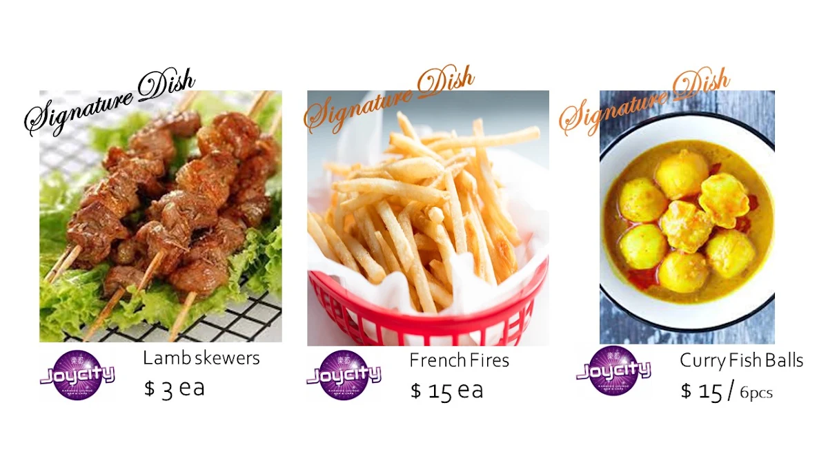 Menu, Joycity Karaoke Bar