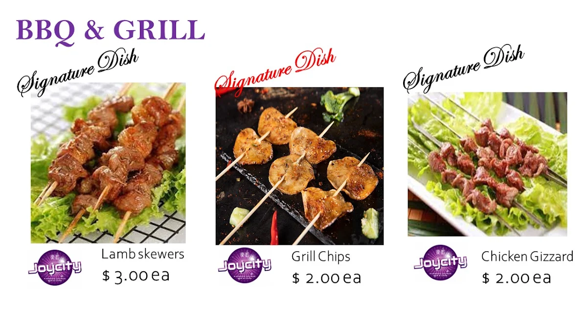Menu, Joycity Karaoke Bar