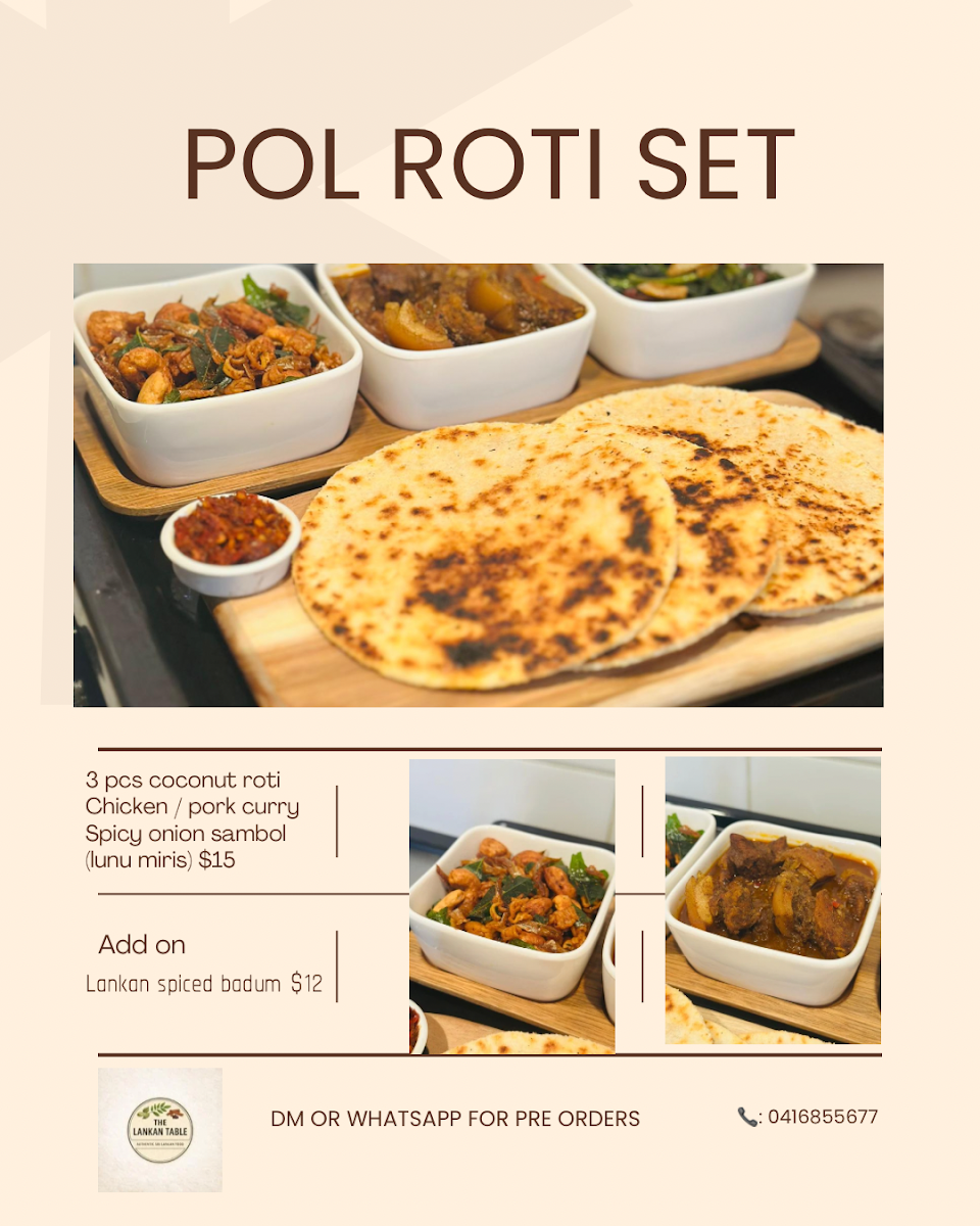 Menu, The Lankan Table