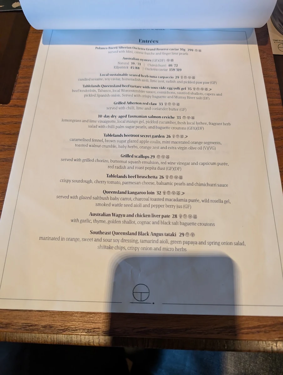 Menu, CC's Bar & Grill by Crystalbrook