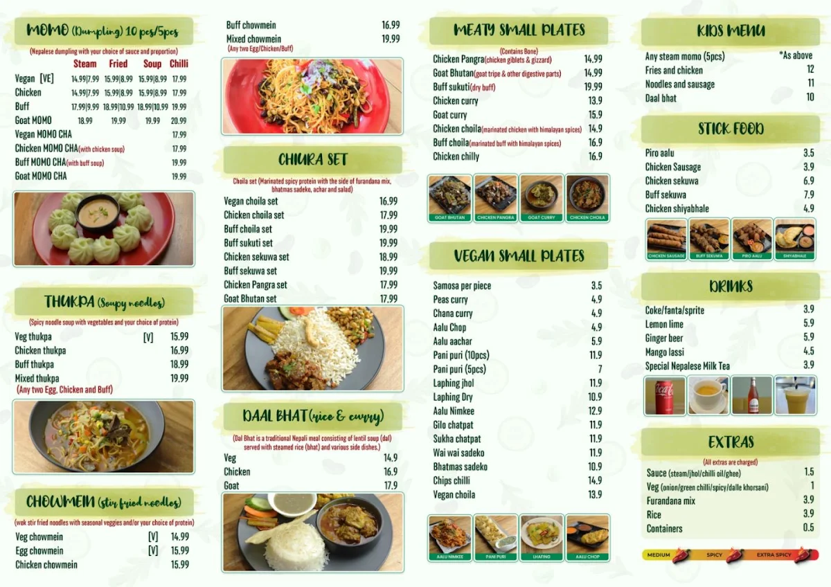 Menu, Momo Central Glenroy
