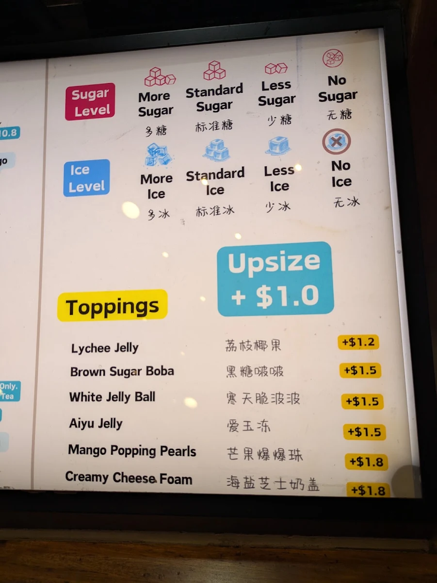 Menu, Ten Miles