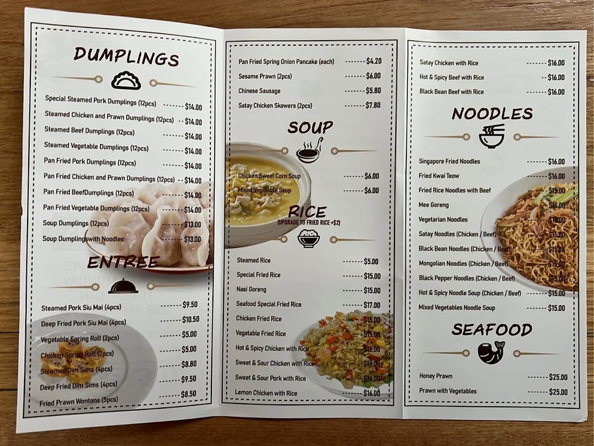 Menu, Dumpling Lin