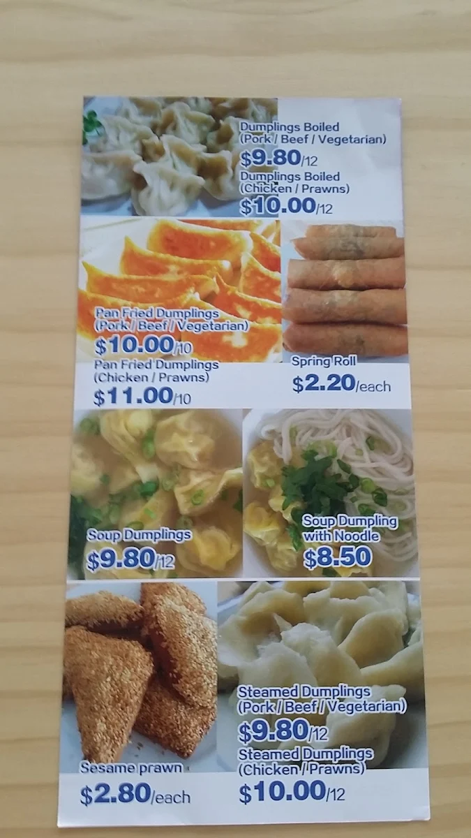 Menu, Dumpling Lin