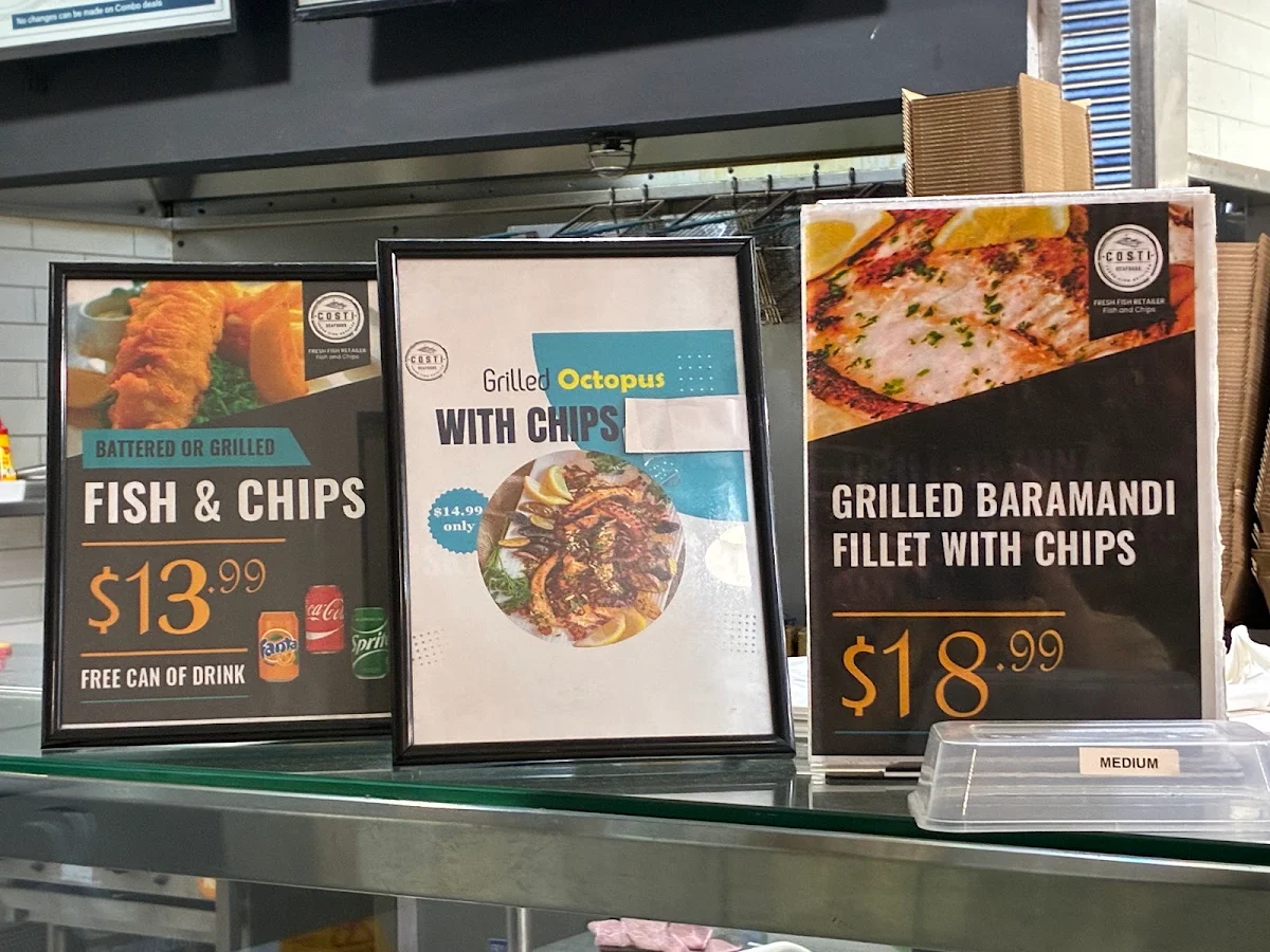 Menu, Randwick Seafood (Costi Seafoods Randwick)