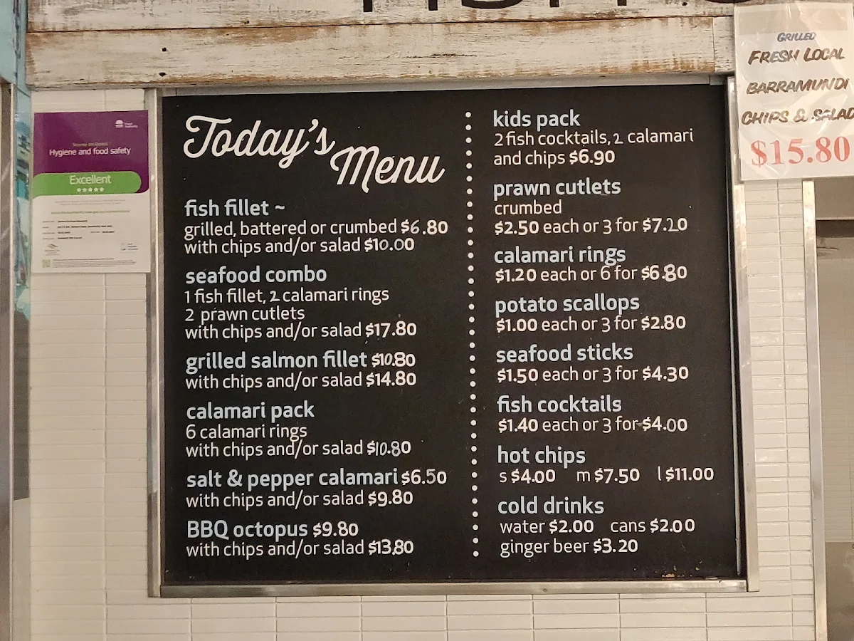 Menu, Randwick Seafood (Costi Seafoods Randwick)