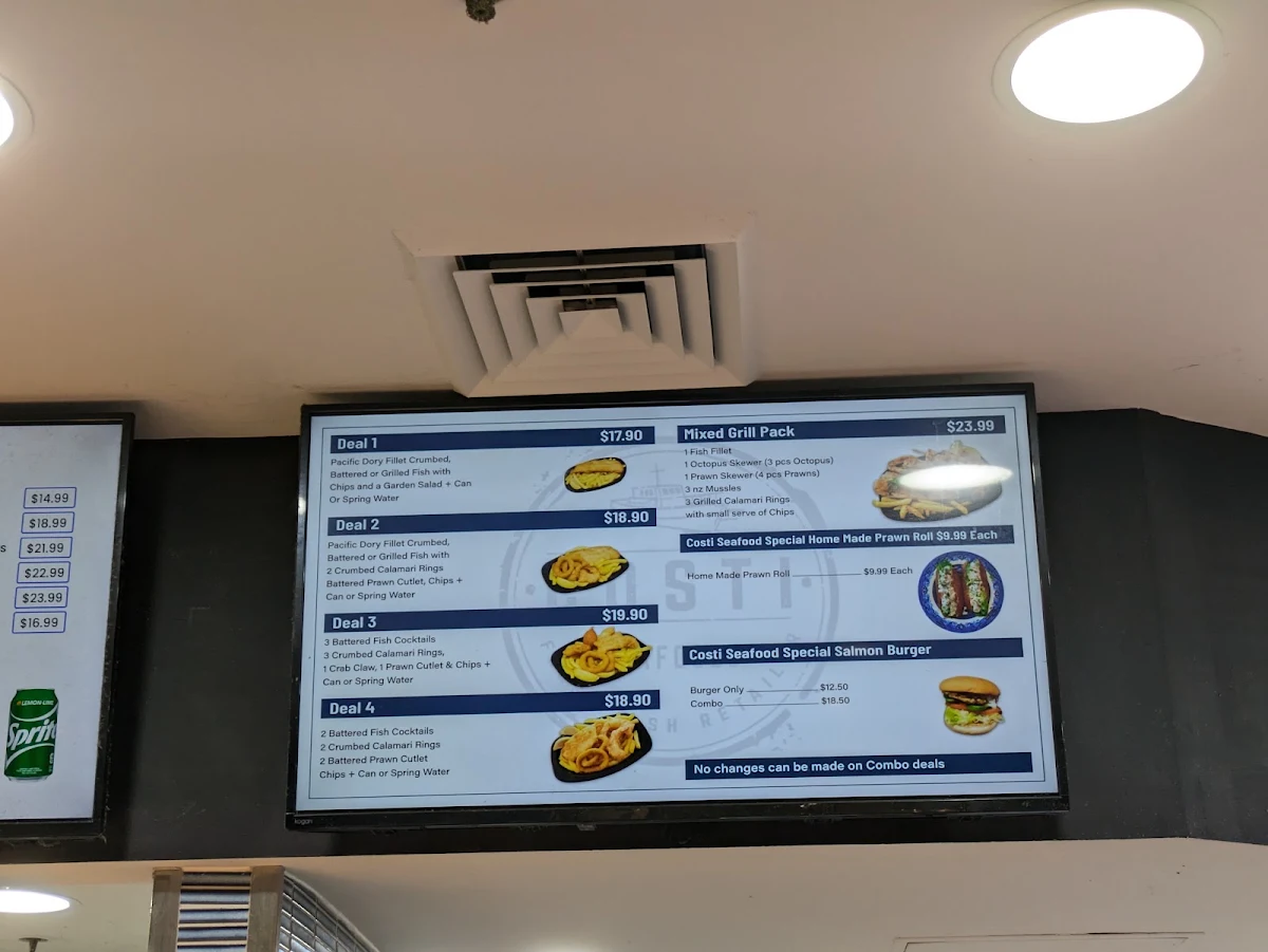 Menu, Randwick Seafood (Costi Seafoods Randwick)