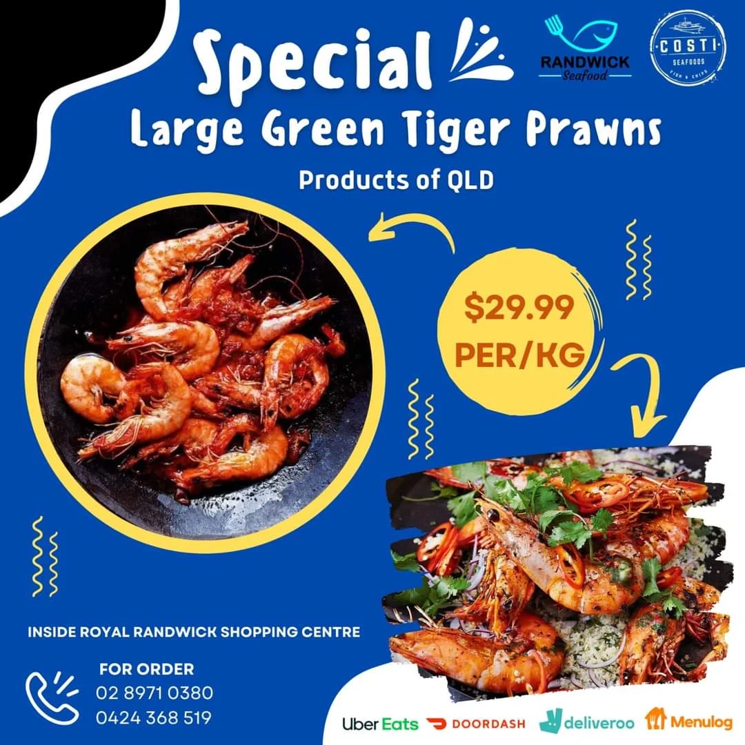 Menu, Randwick Seafood (Costi Seafoods Randwick)