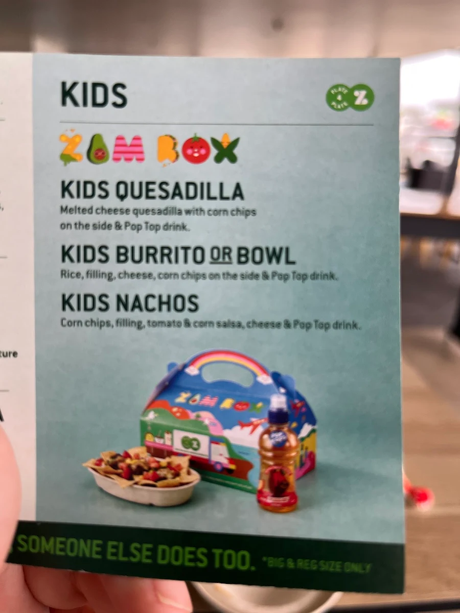Menu, Zambrero Morayfield