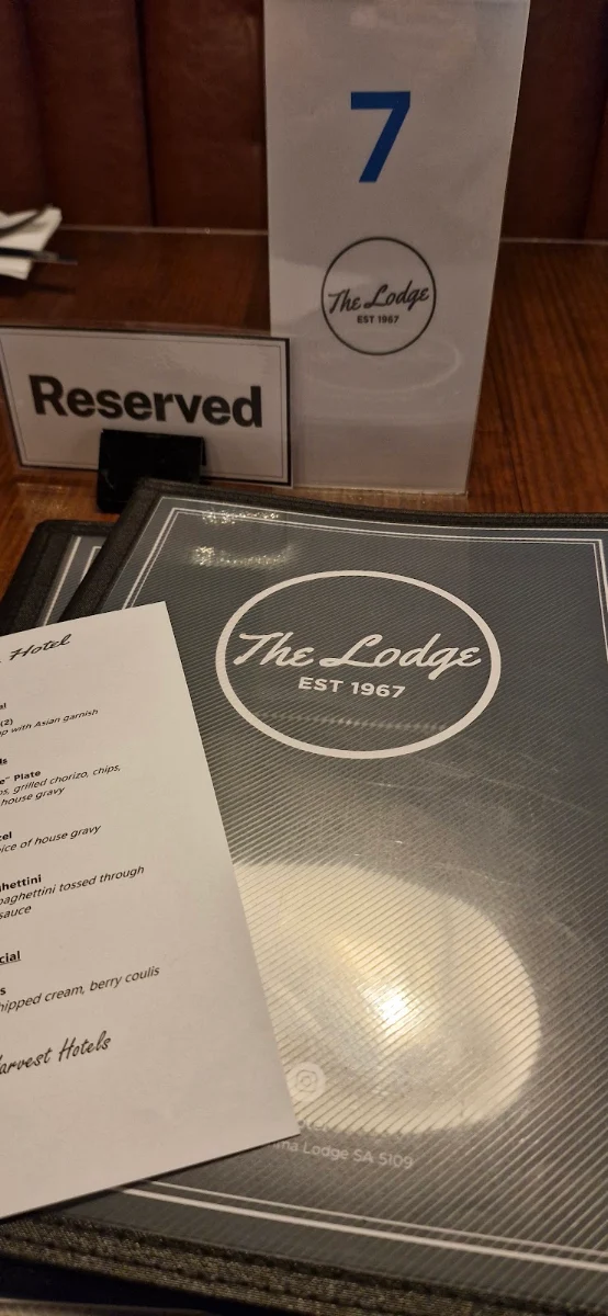 Menu, The Lodge Hotel