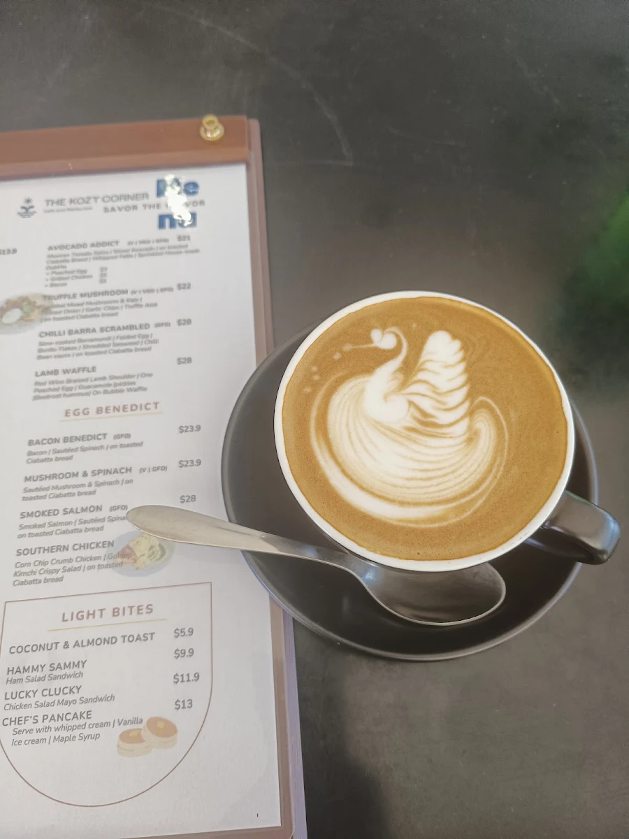 Menu, The Kozy Corner cafe Hervey Bay