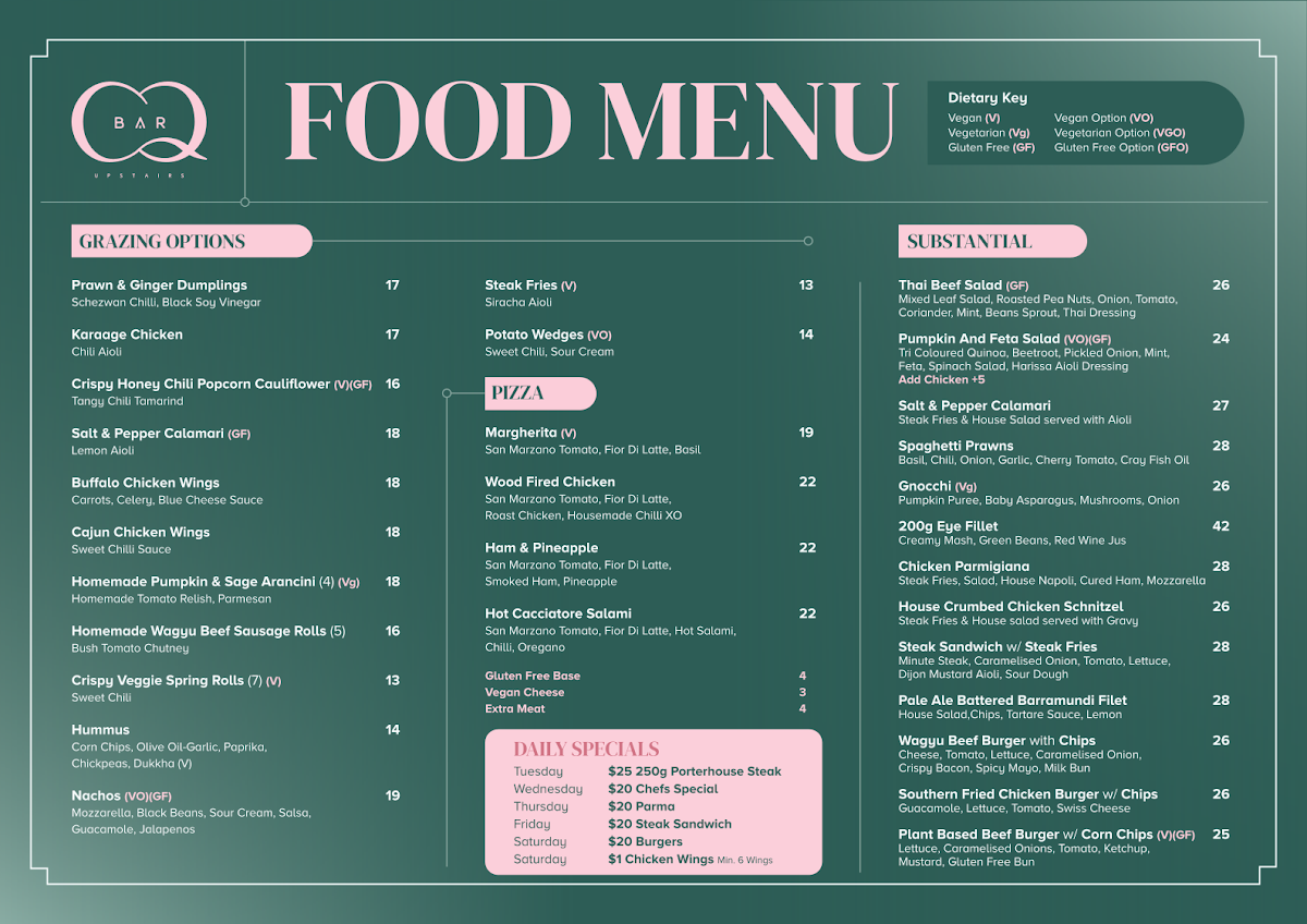 Menu, CQ Bar