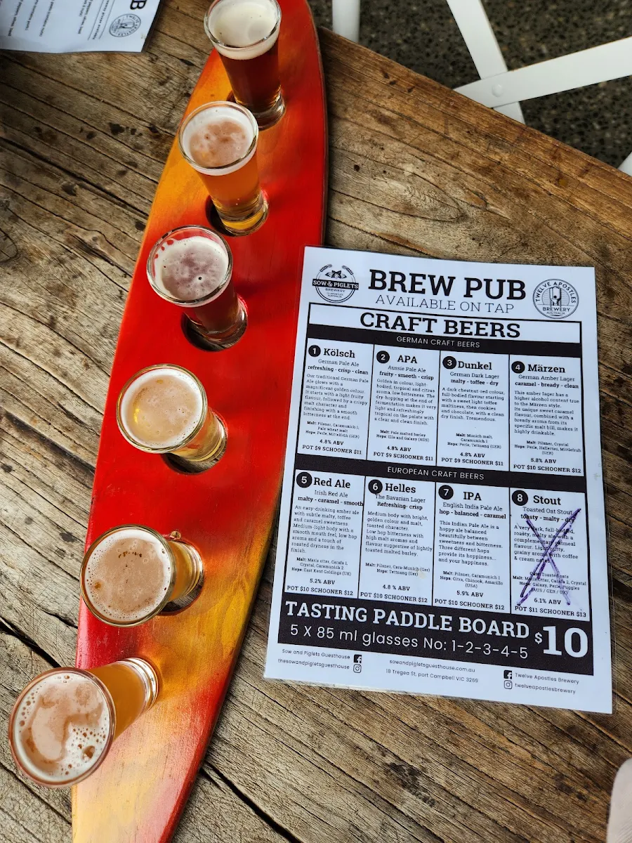 Menu, Sow And Piglets Brewery