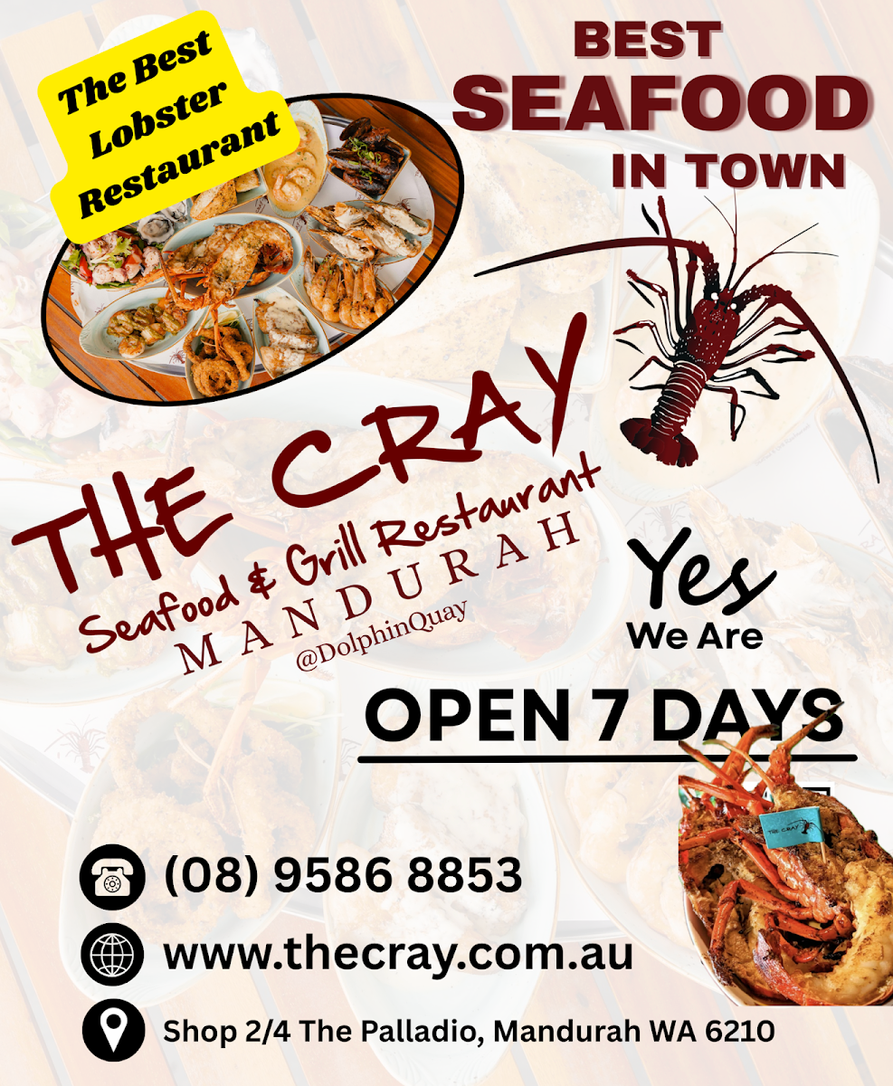 Menu, The Cray Seafood and Grill Mandurah